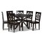 Baxton Studio Miela Modern and Contemporary Dark Brown Finished Wood 7-Piece Dining Set 179-11385-10894-Zoro - alternate 1